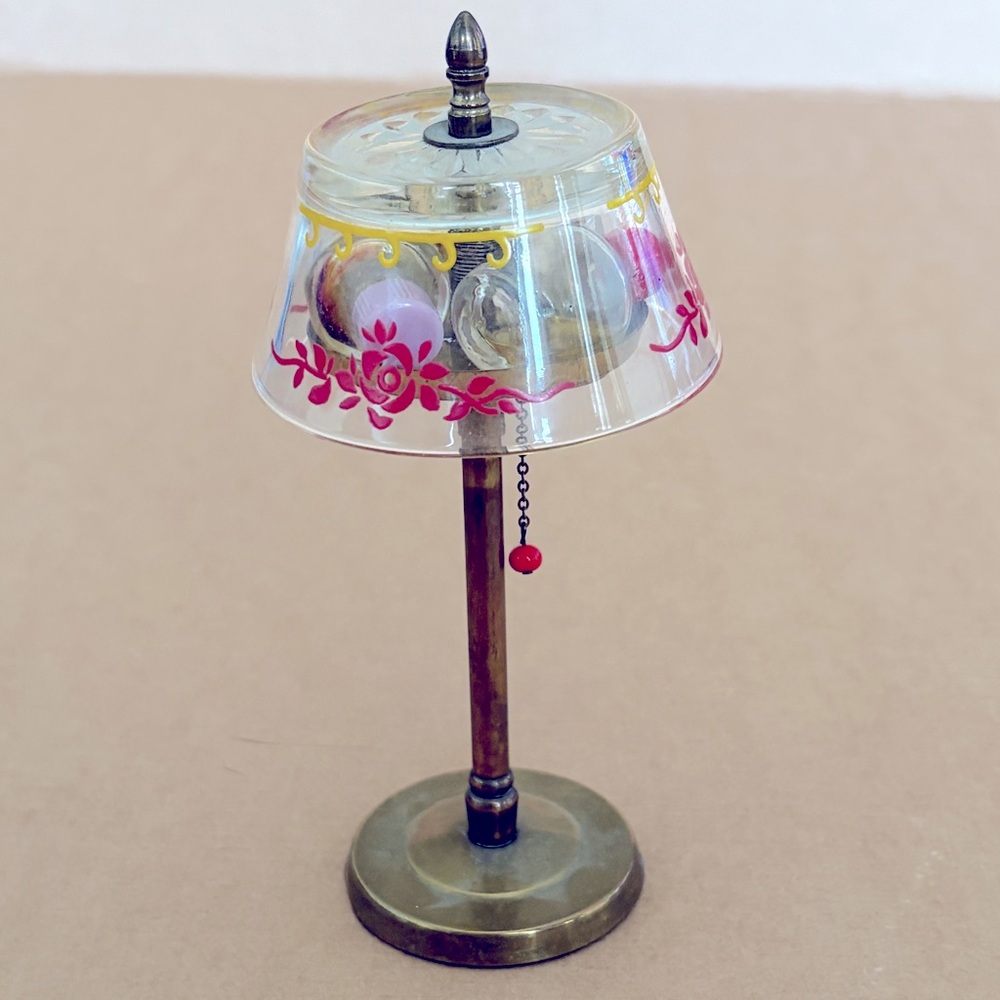 Rare Vintage Mini Floor Lamp Figural  3 Perfume Bottle Display Holder Miniature